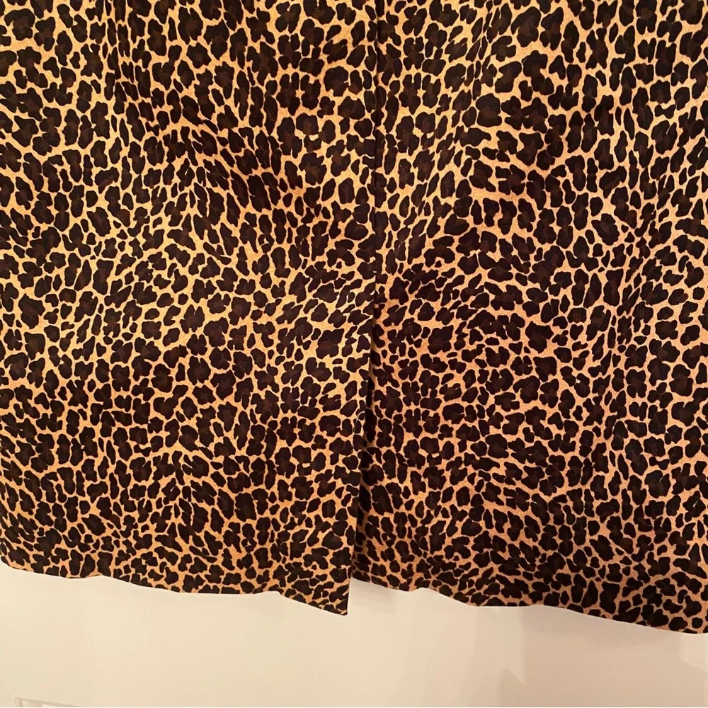 J. CREW SKIRT PENCIL STRAIGHT TAN BROWN BLACK LEOPARD ANIMAL PRINT SIZE 4